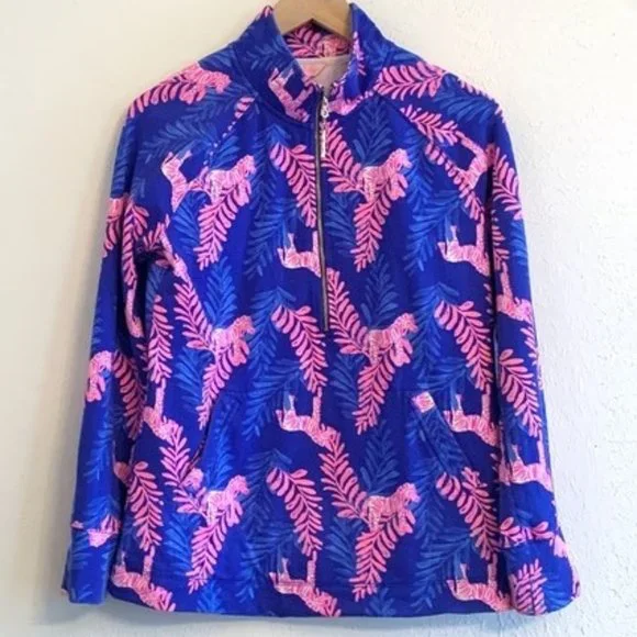 SOLD! Lilly Pulitzer Skipper Popover NWT XS Royal Purple Dazzle Zip UPF 50+ NEW - Picture 10 of 16